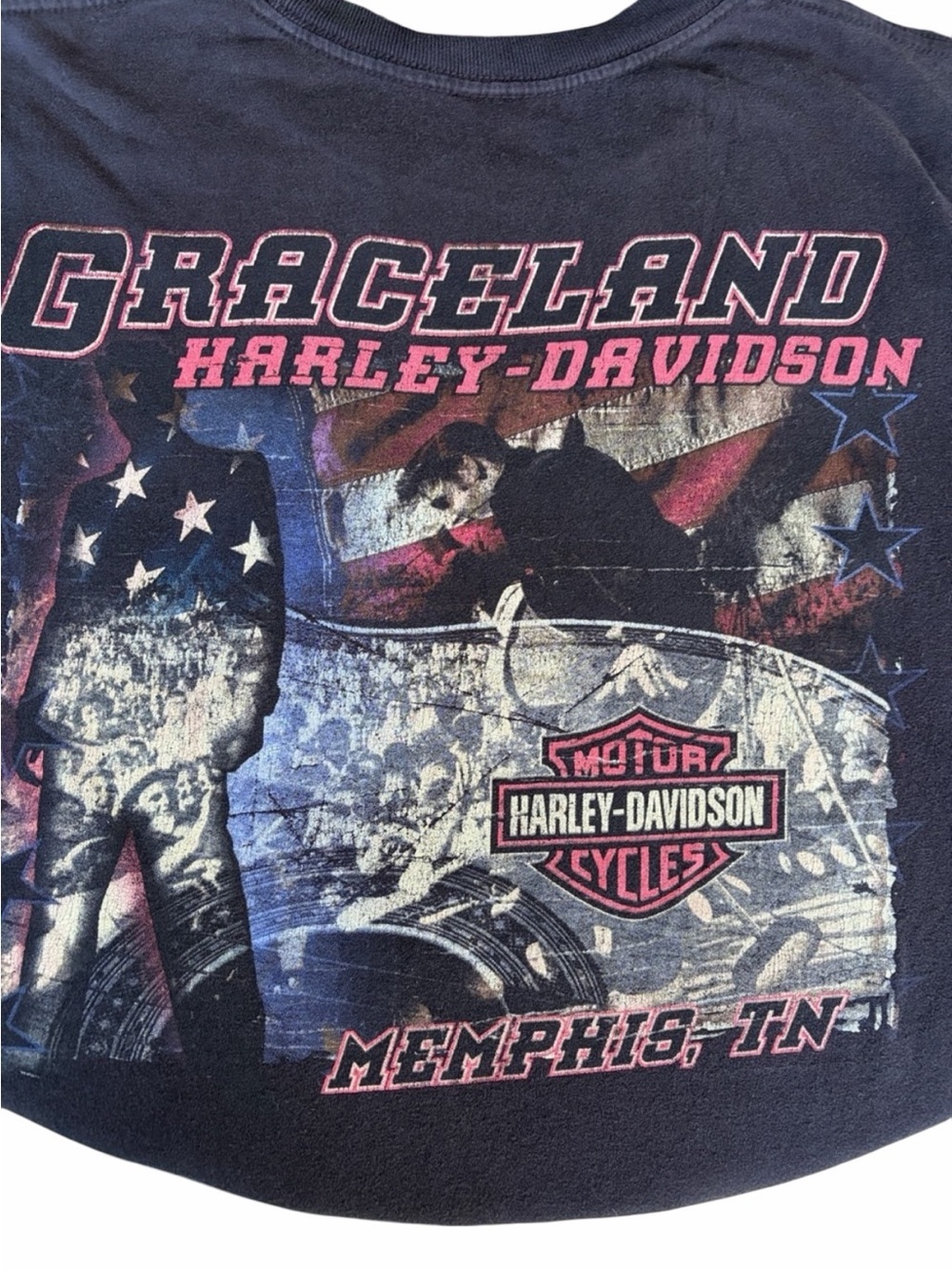 Vintage Graceland “Elvis” Harley-Davidson Black Graceland Memphis Graphic Tee
